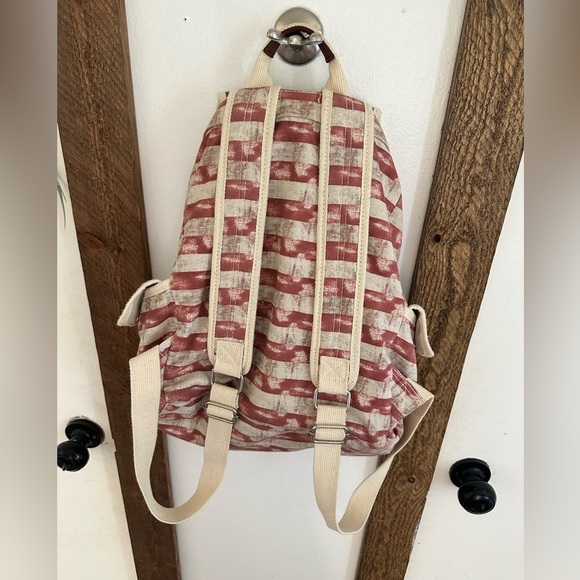 Gorgeous Large Vintage Rustic American Flag Backpack Shoulder Bag New - Picture 9 of 16